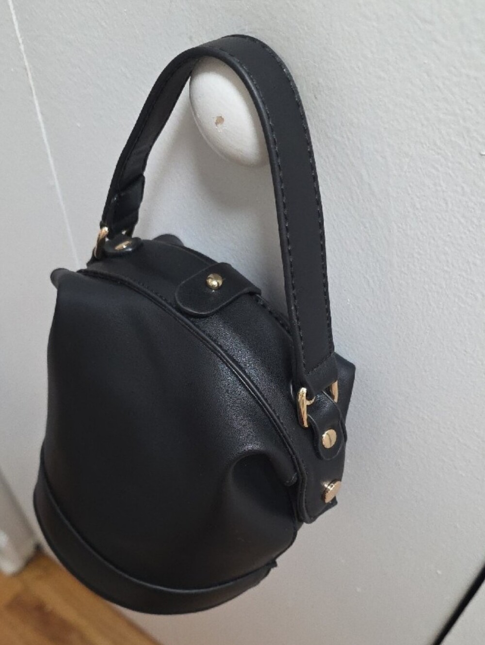 NWOT Small Black Top Closure Sachel with Top Handle Longer Strap Included